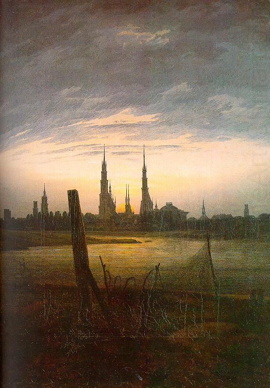 City at Moonrise, Caspar David Friedrich